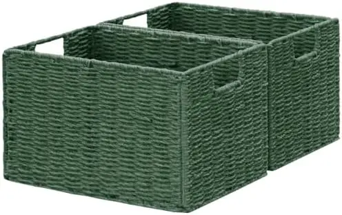 Large Wicker Storage Basket, Collapsible Baskets for Organizing