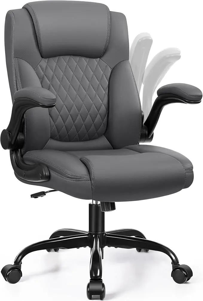Leather Office Chair, PU Home Computer Desk Chairs