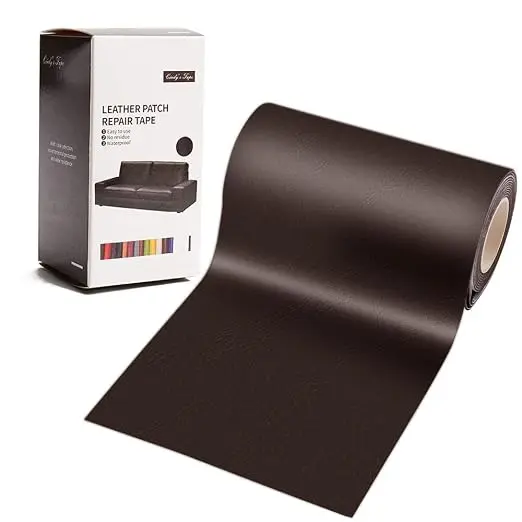 Leather Repair Patch Tape Kit Coffee Dark Brown 4 x 60 inch Self Adhesive
