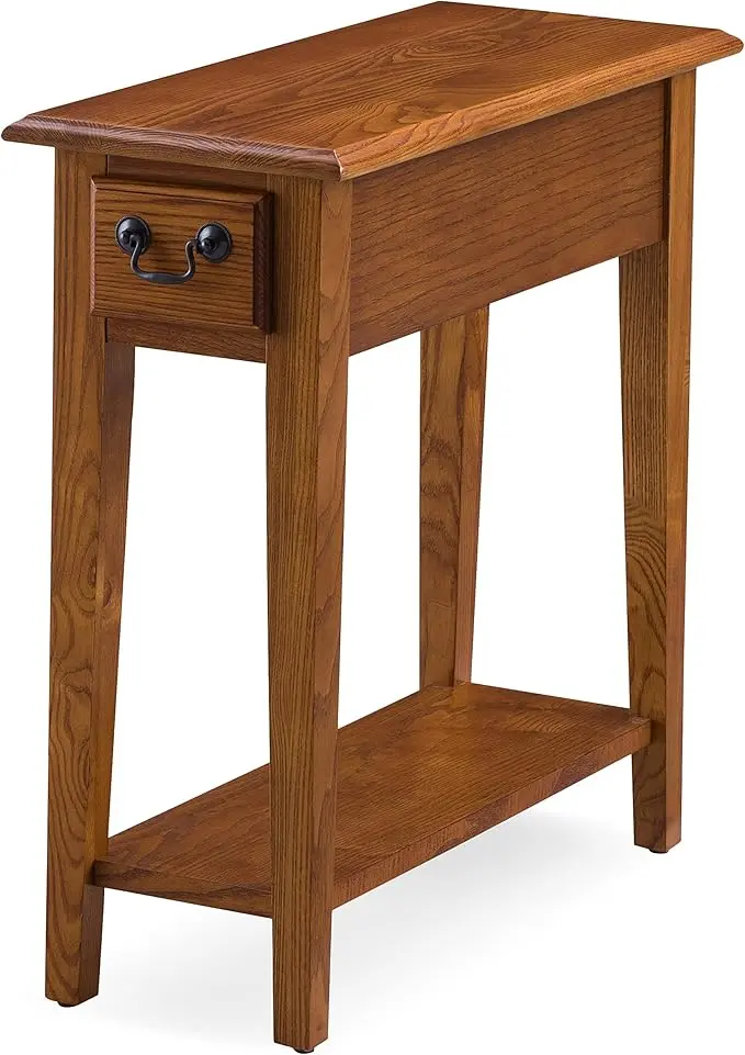 Leick Home Haven Ridge End Table, Solid Wood, 1 Storage Drawer, Bottom Display