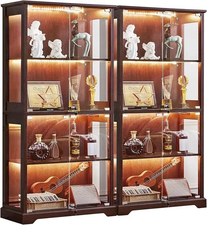 LELELINKY Farmhouse Display Cabinet Set of 2
