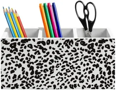 Leopard Print Pen Holder for Home Office Desk