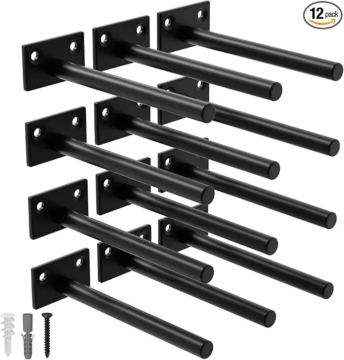 LEOPO 12-Pack 10 inch Floating Shelf Brackets, Hidden Shelf Bracket