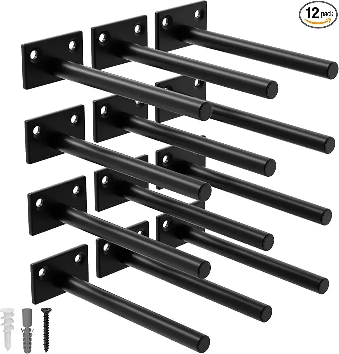 LEOPO 12-Pack 6 inch Floating Shelf Brackets, Hidden Shelf Bracket
