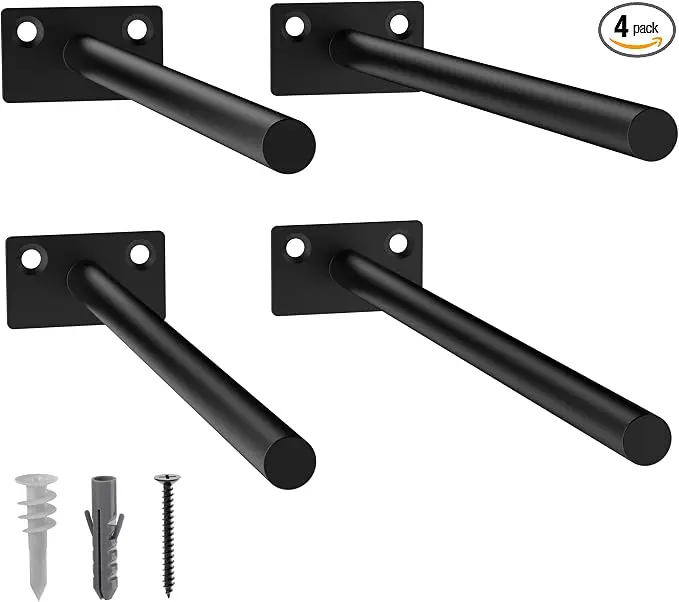 LEOPO 4-Pack 10 inch Floating Shelf Brackets, Hidden Shelf Bracket