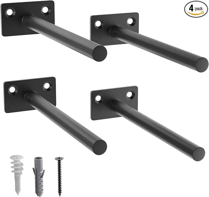 LEOPO 4-Pack 6 inch Floating Shelf Brackets, Hidden Shelf Bracket