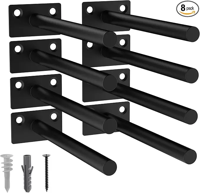 LEOPO 8-Pack 6 inch Floating Shelf Brackets, Hidden Shelf Bracket