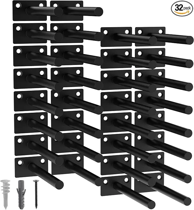 LEOPO Black 32-Pack 5 inch Floating Shelf Brackets, Hidden Shelf Bracket