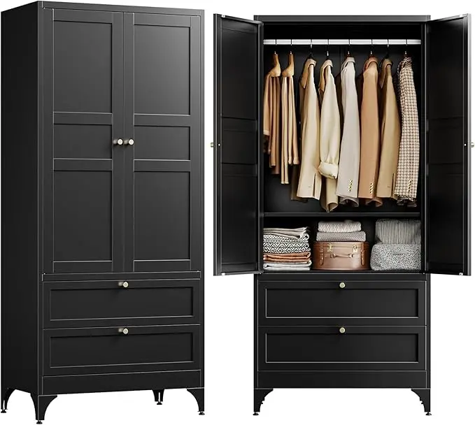 Letaya 71" Metal Wardrobe Cabinets