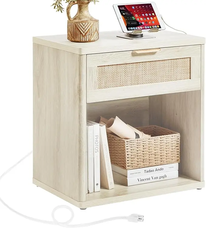 LEYAOYAO Rattan Nightstand