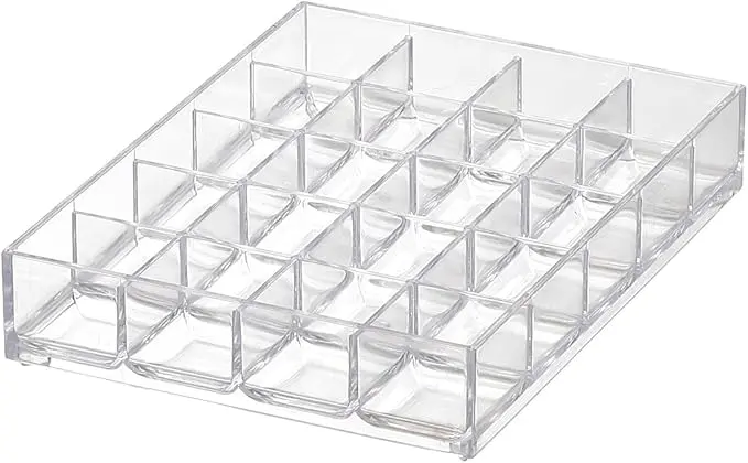 Like-it | MX-T10 | System Tray | Stackable Organizer | Drawer Organizer | A6 | 20 Divide |4.53" × 6.06" × 1.18" | Clear |