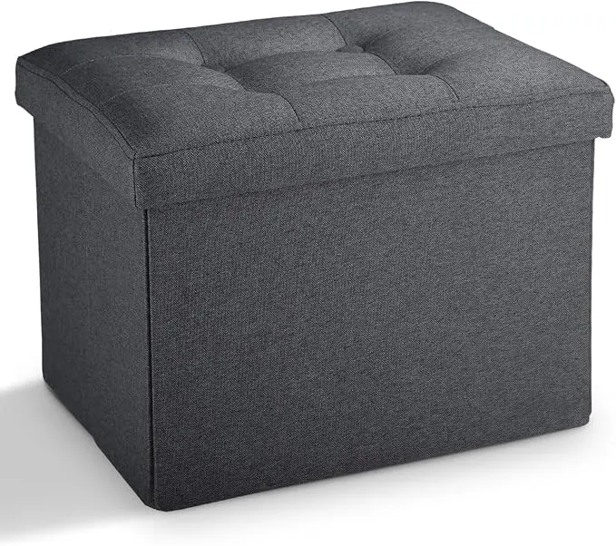 LINMAGCO Small Storage Ottoman Stool Foot Rest Stool Under Desk Stool Short