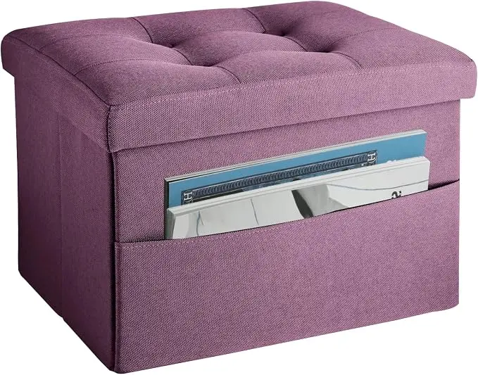 LINMAGCO Storage Ottoman Folding Foot Stool Foot Rest