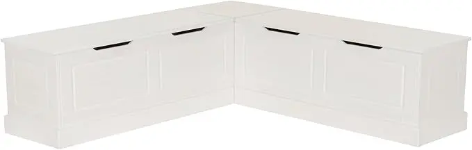 Linon Harris White Solid Pine Backless Nook