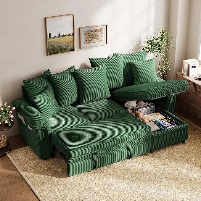 LINSY HOME 90.5'' Sectional Sleeper Sofa