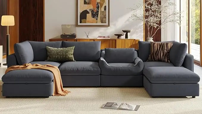 LINSY HOME Oversized Modular Sectional Sofa, Cloud Couch