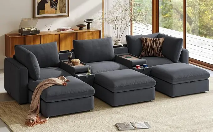 LINSY HOME Oversized Modular Sofa, Cloud Sectional Couch