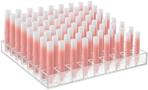 Lipstick Holder Clear Acrylic Makeup Organizer Display, 72 Slot