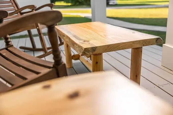 Live Edge Log Coffee Table — Rustic Furniture — Pine & Cedar Rustic Coffee Table