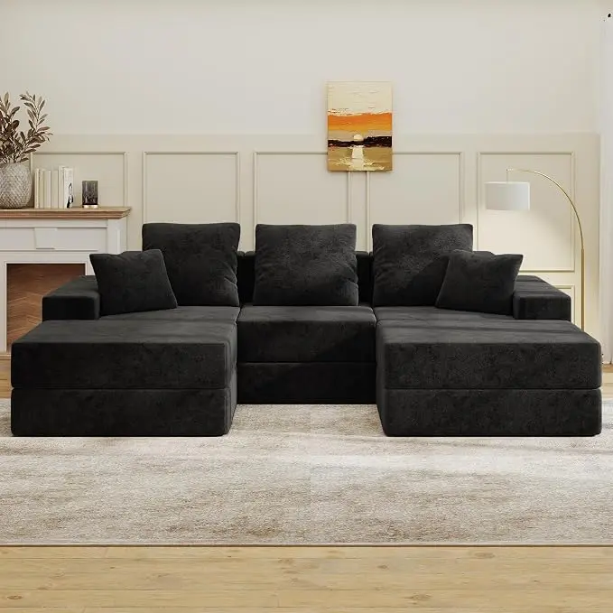 Living&Giving 101" U-Shaped Cloud Sectional Couch