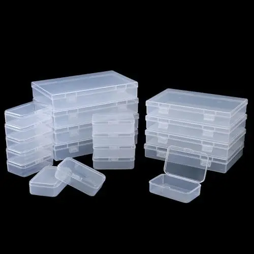 LJY 20 Clear Plastic Boxes, 3 Sizes for Hardware