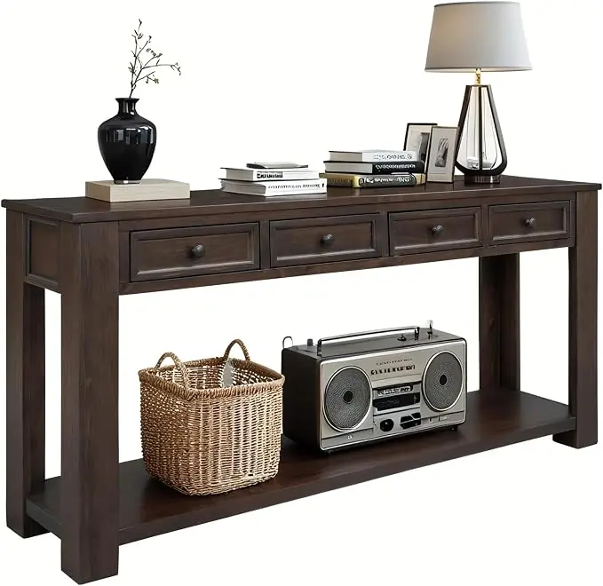 LKTART 63" Solid Wood Console Table Sofa Table