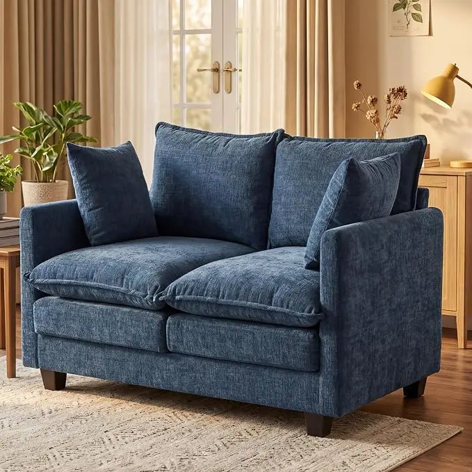 Loveseat Sofa with Cloud 3-Layer Cushion & 27" Deep Seat, Modern Small Couch