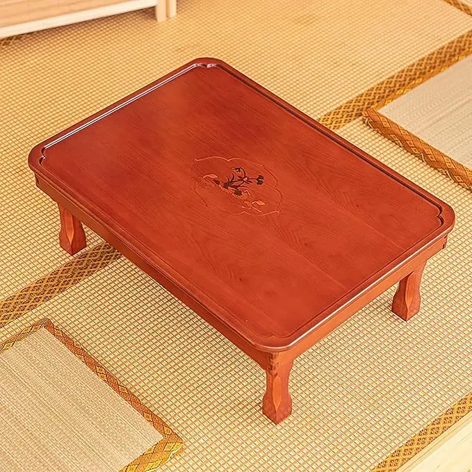 Low Folding Coffee Table, Japanese Style Solid Wood Floor Table