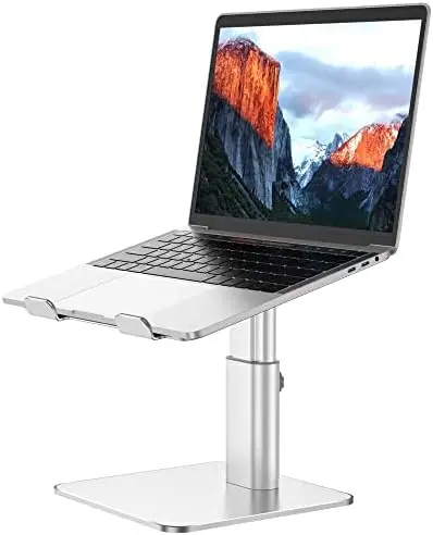 LSX6N Laptop Stand, Ergonomic Adjustable Notebook Riser, Computer Holder, Laptop Mount Compatible with 10-15.6" Laptops, Silver