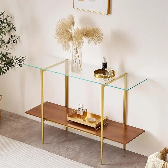 LumFurn Extra Large Glass Console Table