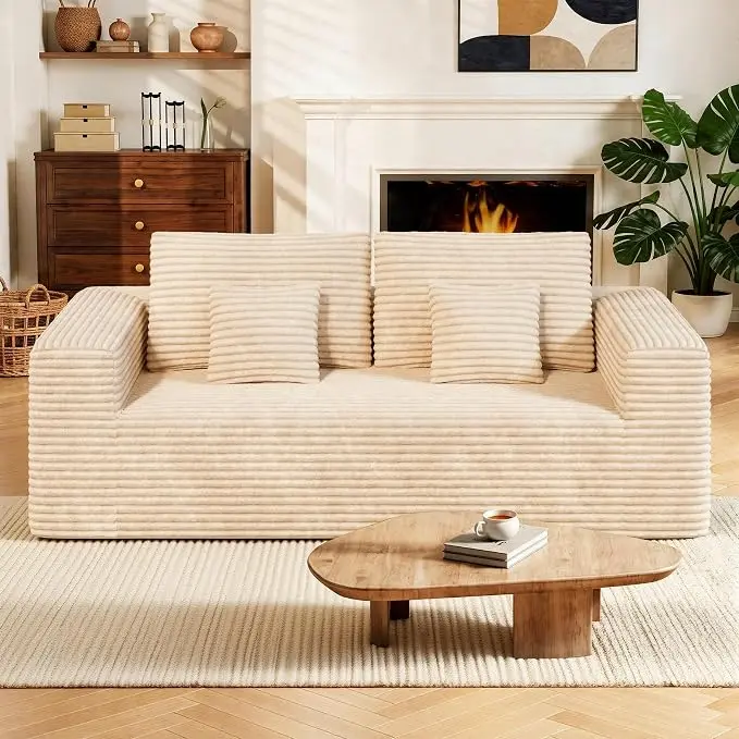 Luxanimarion 80'' Modern Cloud Loveseat Sofa, No Assembly Required Deep Seat
