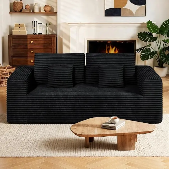 Luxanimarion 80'' Modern Cloud Loveseat Sofa, No Assembly Required Deep Seat