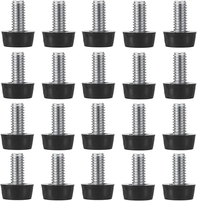 M8 Thread Adjustable Furniture Levelers Screw in Threaded 20 Pcs, Galvanized