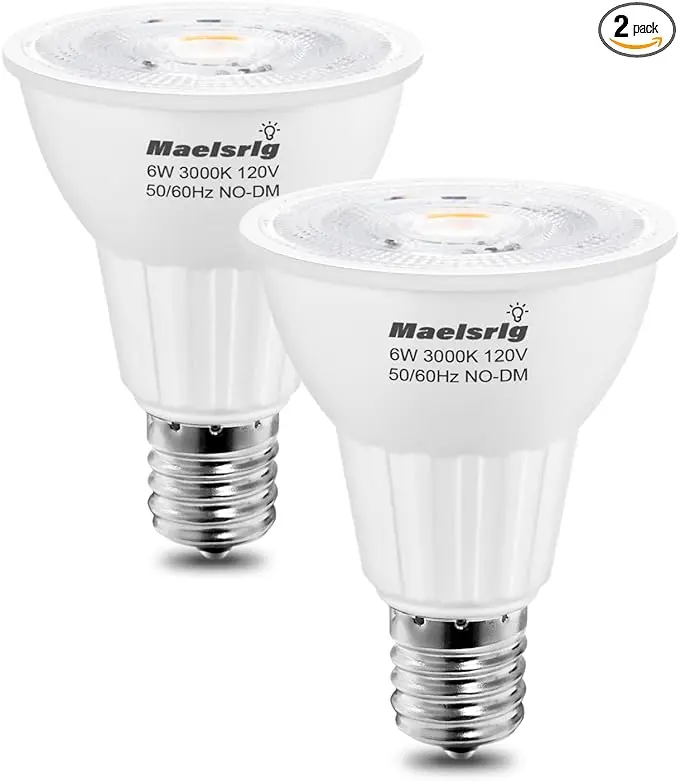 Maelsrlg E17 LED Bulb 6W, Intermediate Base Spotlight Bulb, Warm White 3000K