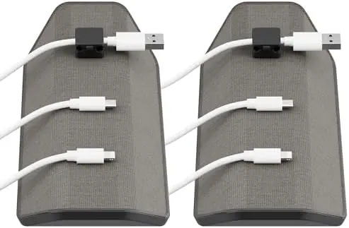 Magnetic Cable Management Organizer 2Pack, Cord Holder, 6 Clips, Desk Setup