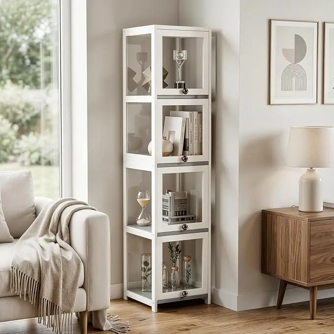 Magshion Display Cabinet, 4-Tier Corner Shelf
