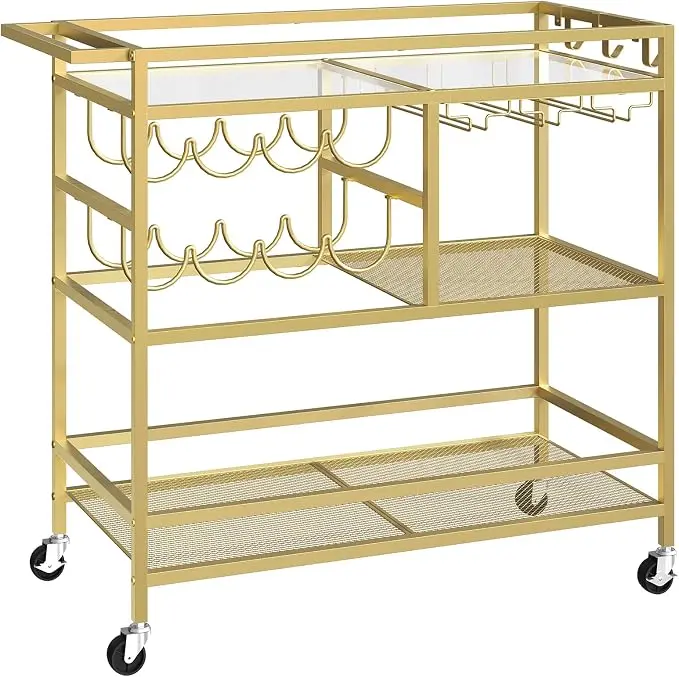 MAHANCRIS Bar Cart for Home, 3-Tier Serving Cart