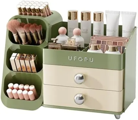 Makeup Organizer Countertop with Brush Holder for Vanity Bathroom