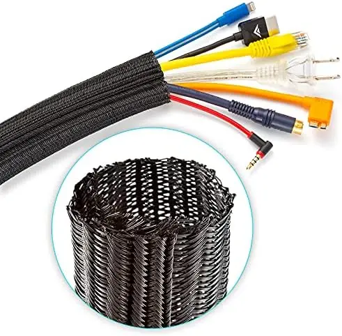 Management Wire Loom 6ft 1 Inch Black Split Cord Protector