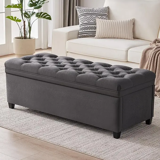 Mangodan 50" Storage Ottoman Bench, Tufted Ottoman