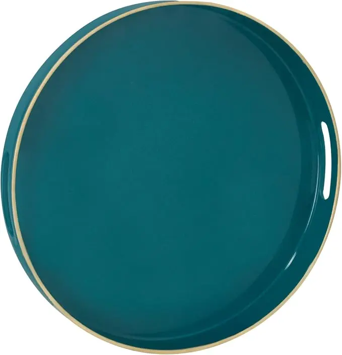 MAONAME 13" Round Tray, Teal Serving Trays