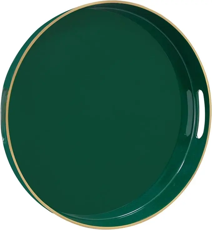 MAONAME Dark Green Decorative Tray, Plastic Trays