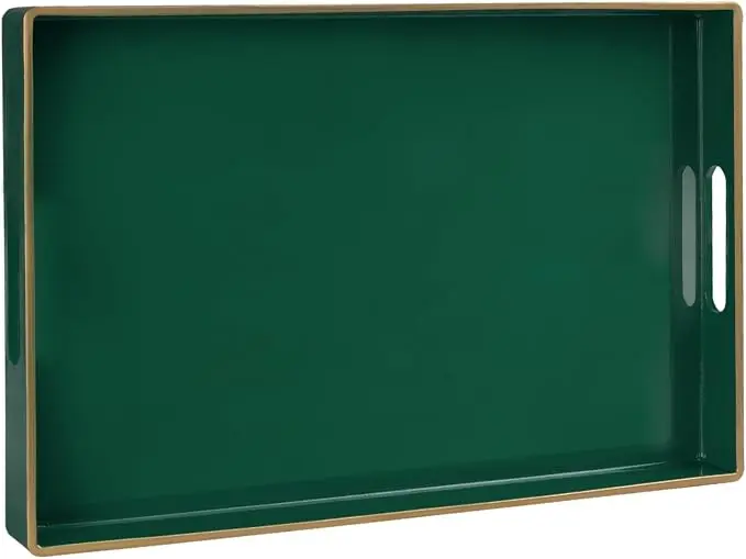MAONAME Dark Green Decorative Tray, Serving Tray