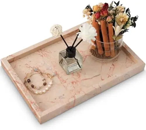 Marble Bathroom Tray,Pure Natural Vanity Tray