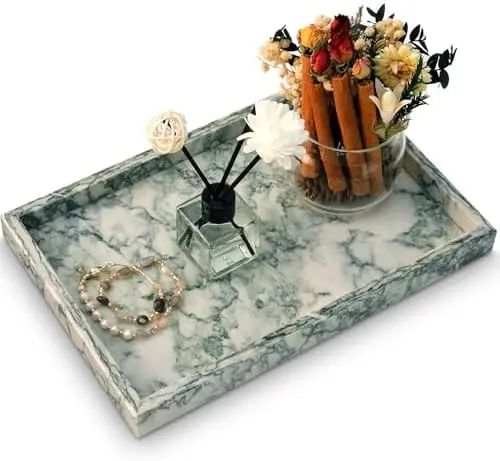 Marble Bathroom Tray,Pure Natural Vanity Tray
