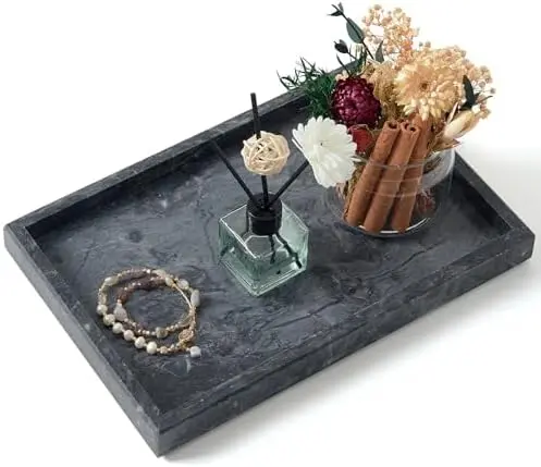 Marble Bathroom Tray,Pure Natural Vanity Tray,