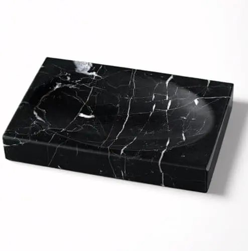 Marble Soap Dish Tray, Soap Bar Holder for Bathroom Shower