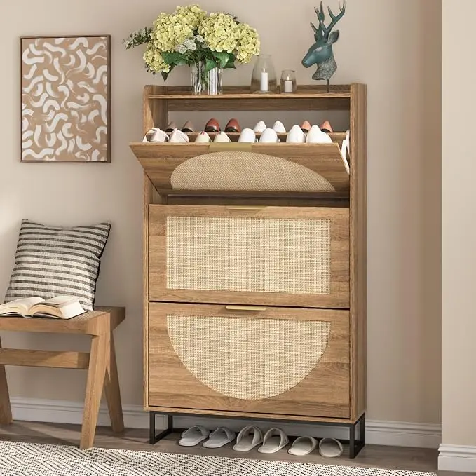 Maupvit Rattan Shoe Storage Cabinet