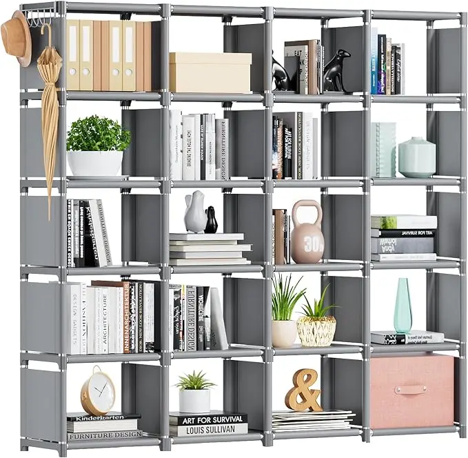 Mavivegue 20 Cube Book Shelf, Storage Organizer, Large DIY Bookcase, Metal Cube