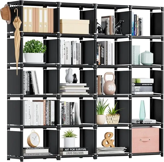 Mavivegue 20 Cube Book Shelf, Storage Organizer, Large DIY Bookcase, Metal Cube